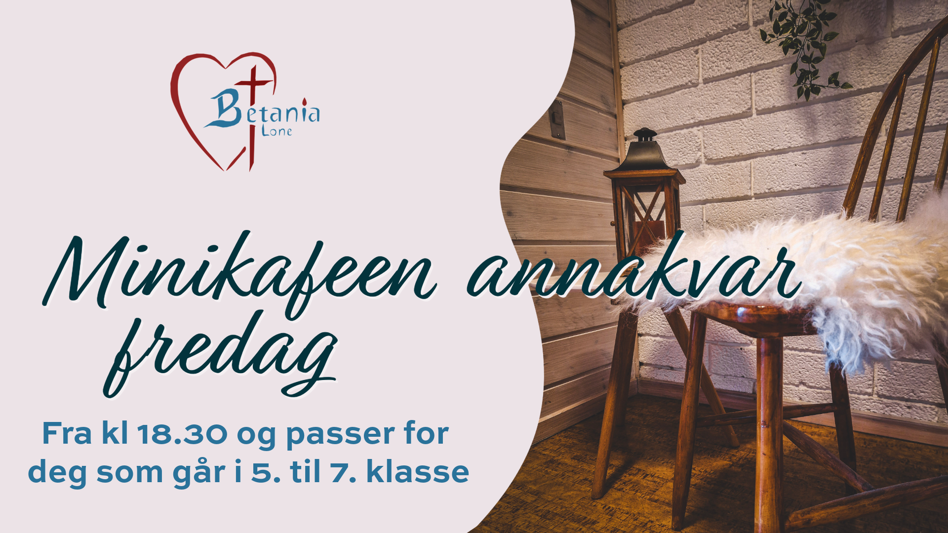 Minikafeen annakvar fredag. Fra kl 18.30 og passer for deg som går i 5. til 7. klasse.